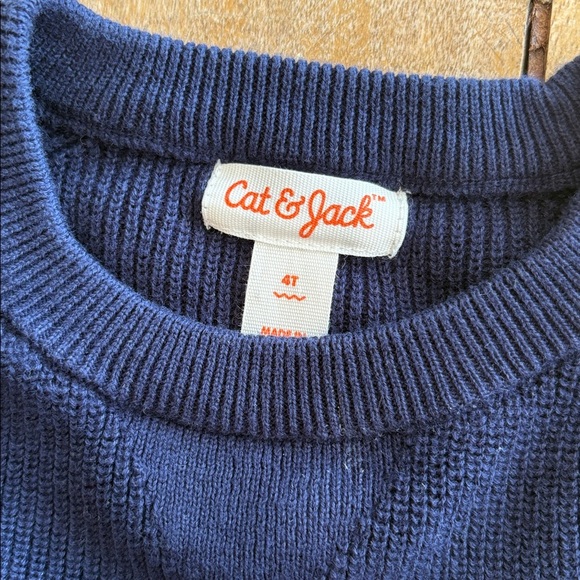 Cat & Jack Boys Navy Knit Sweater size 4t - Picture 2 of 5